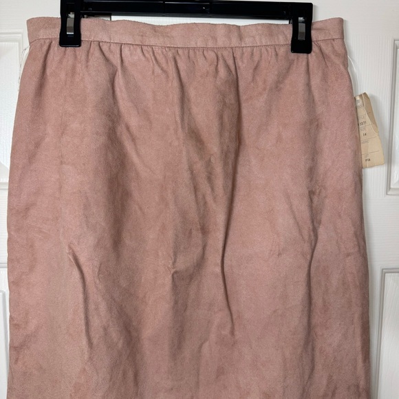 NWT VINTAGE Dana Point Suede Midi Skirt Soft Pink Mauve Western Women’s Size 14 - Picture 4 of 7